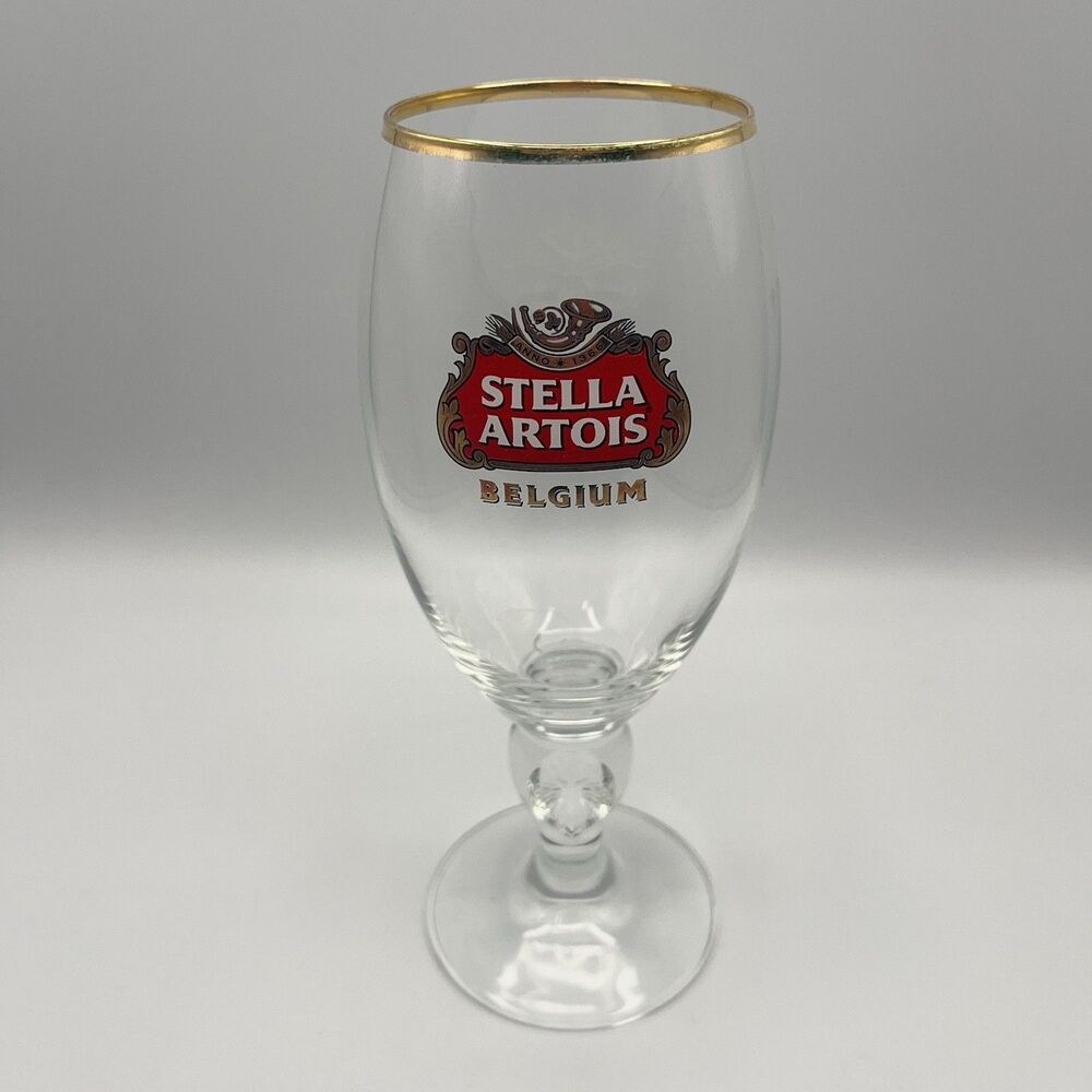 Stella Artois Chalice 40 cl Gold Rim with Star Stem Beer Glass Pub Bar Ware